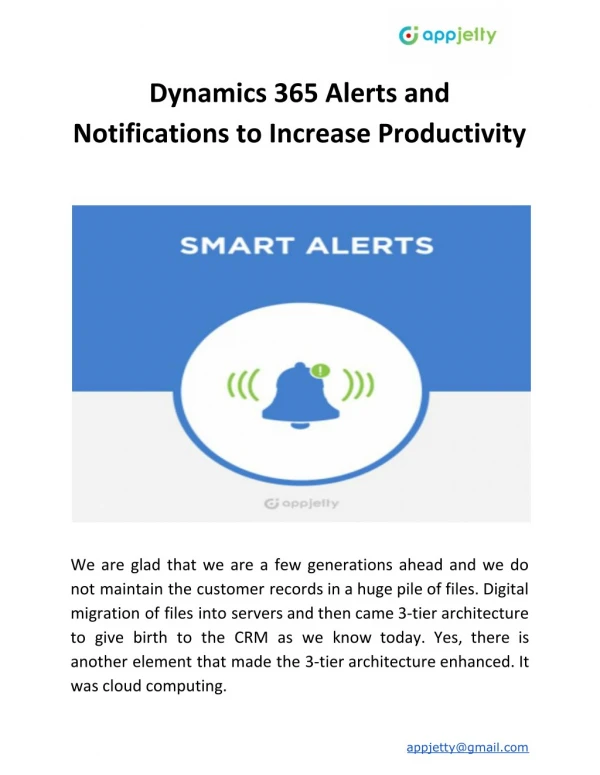 Dynamics 365 Alerts and Notifications to Increase Productivity