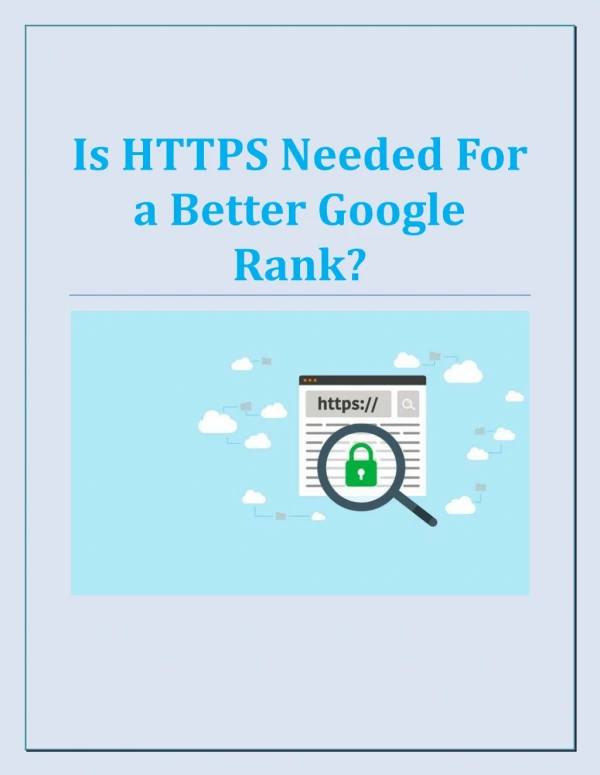 Is HTTPS Needed For a Better Google Rank?