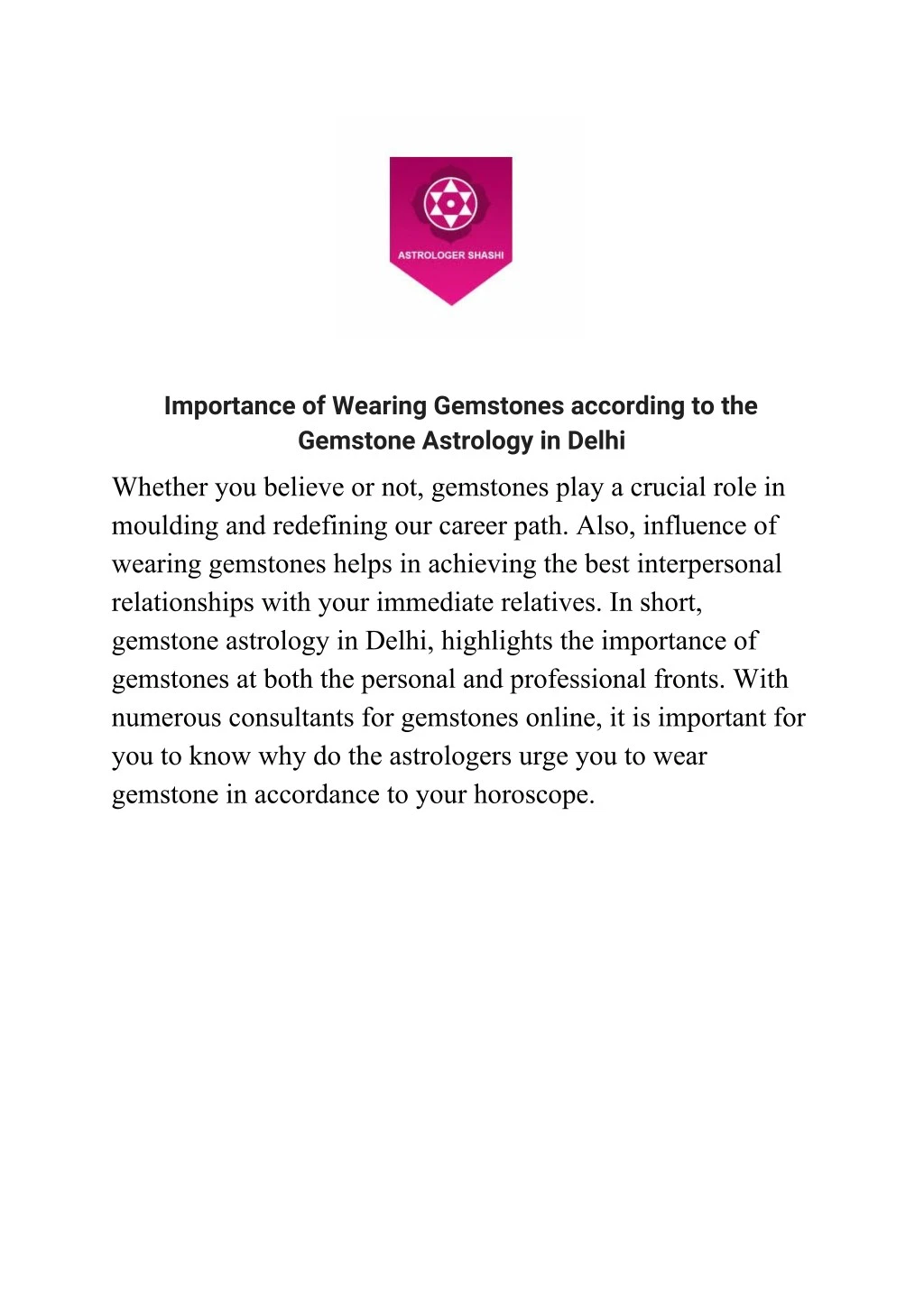 importance of wearing gemstones according