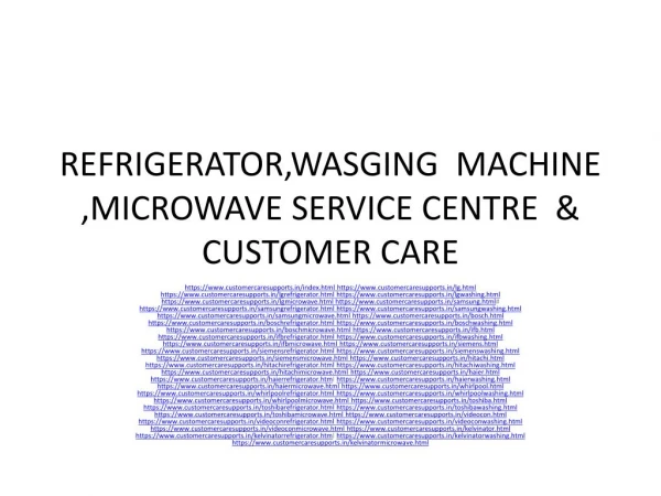 refrigerator washing machine microwave service centre & customer care