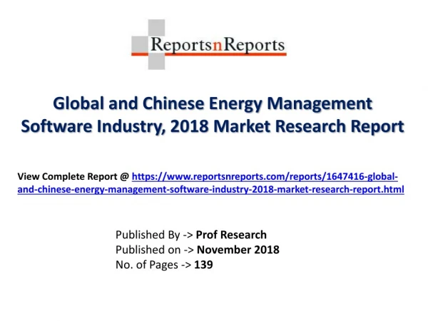 Global Energy Management Software Industry with a focus on the Chinese Market
