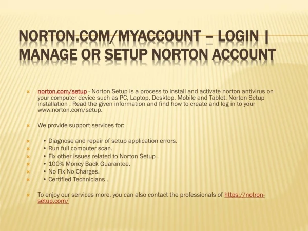 norton com myaccount login manage or setup norton account