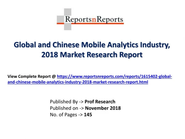 Mobile Analytics Market 2018 Major Manufacturers Analysis and future forecasts