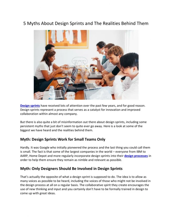 5 Myths About Design Sprints and The Realities Behind Them - AJSmart