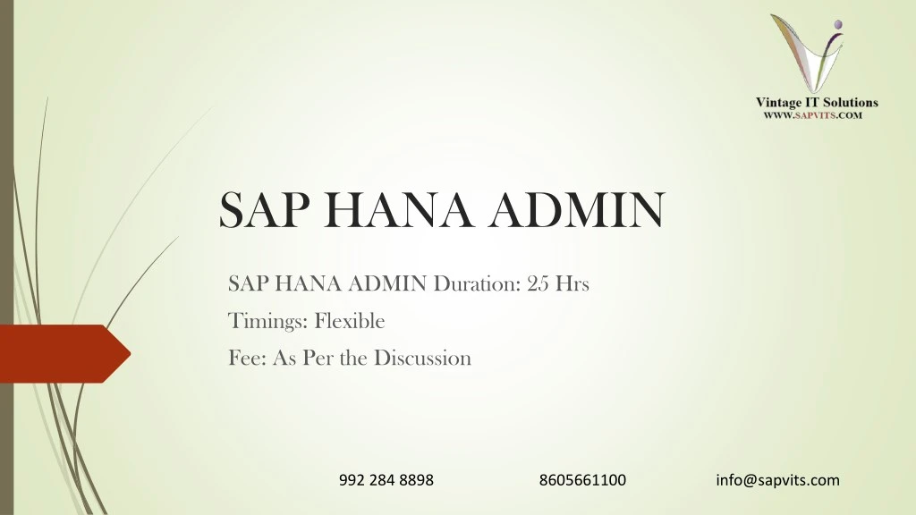 sap hana admin