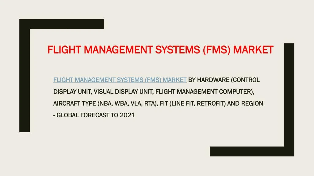 flight management systems fms market