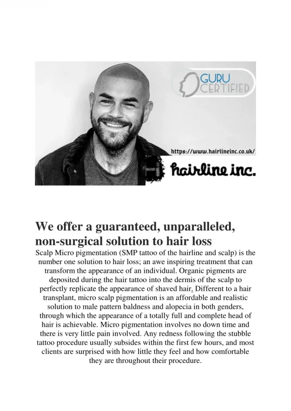 Scalp Micro pigmentation | Hairline Inc