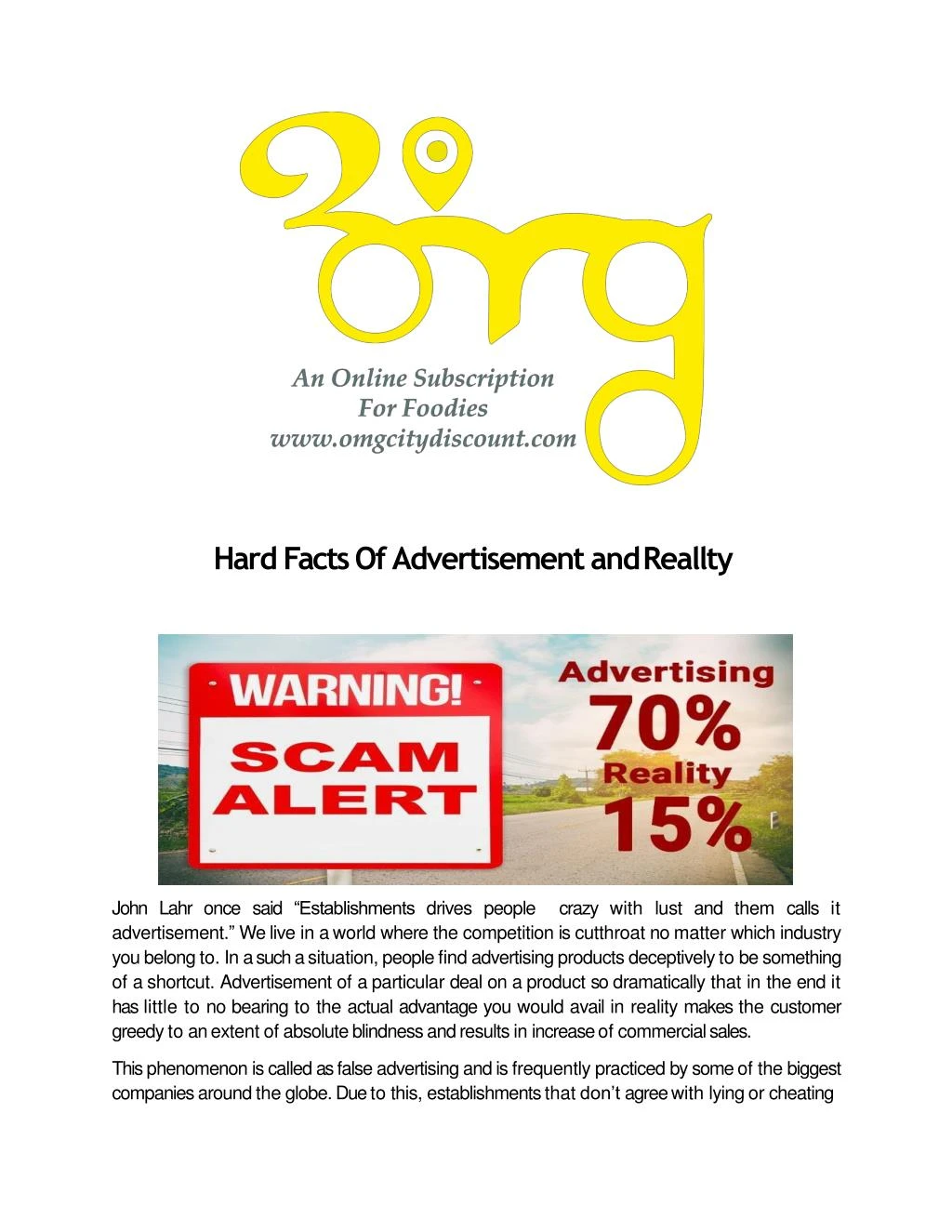 hard facts of advertisement and reallty