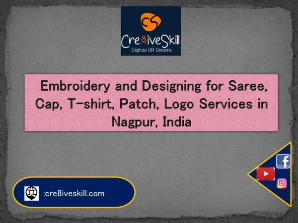 Designing and Embroidery for Saree,Cap,T-shirt,Patch,Logo services in Nagpur,India
