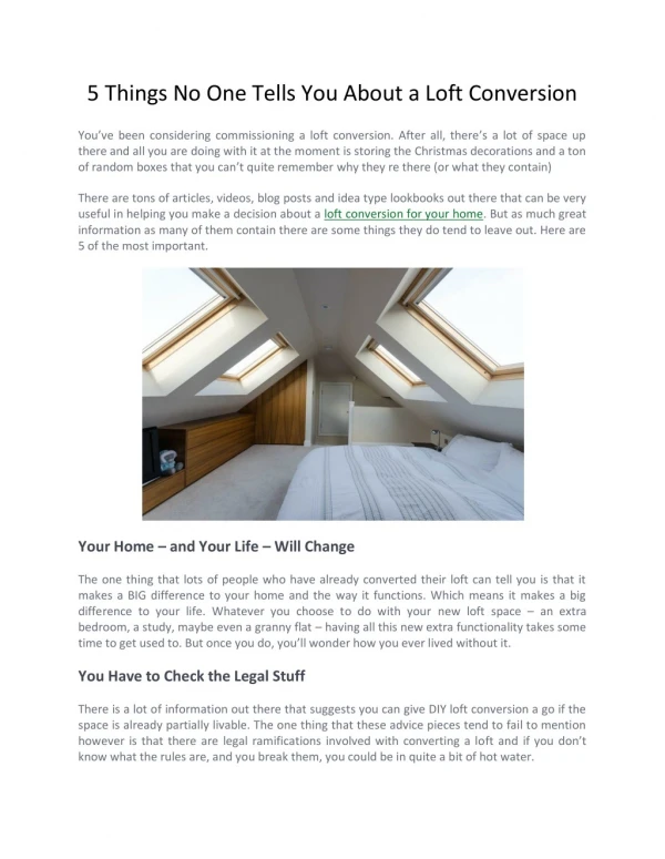 5 Things No One Tells You About a Loft Conversion - ABC Lofts
