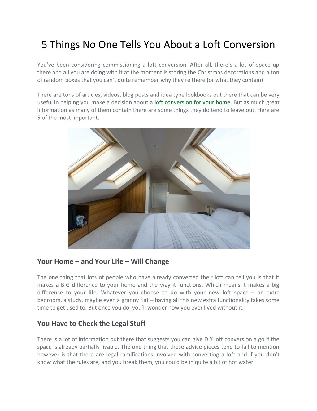 5 things no one tells you about a loft conversion