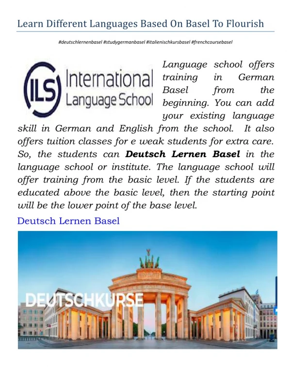 Learn Different Languages Based On Basel To Flourish