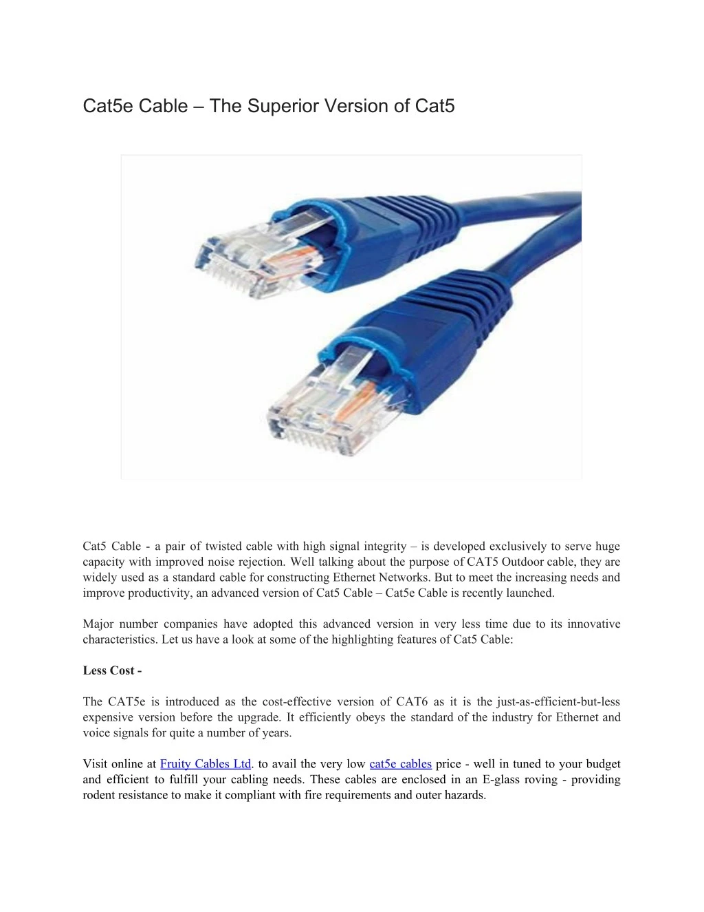 cat5e cable the superior version of cat5