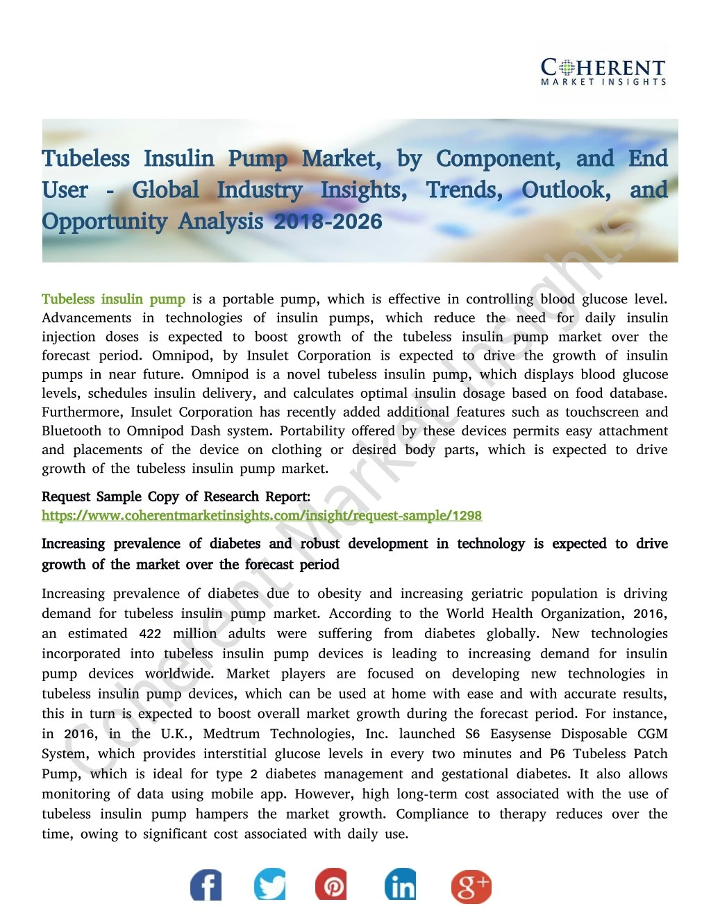 tubeless insulin pump market by component