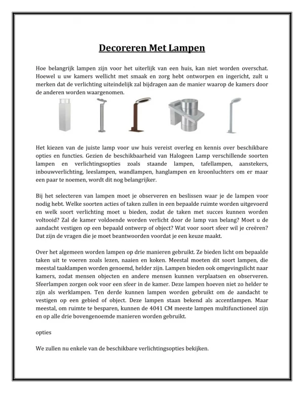 decoreren met lampen
