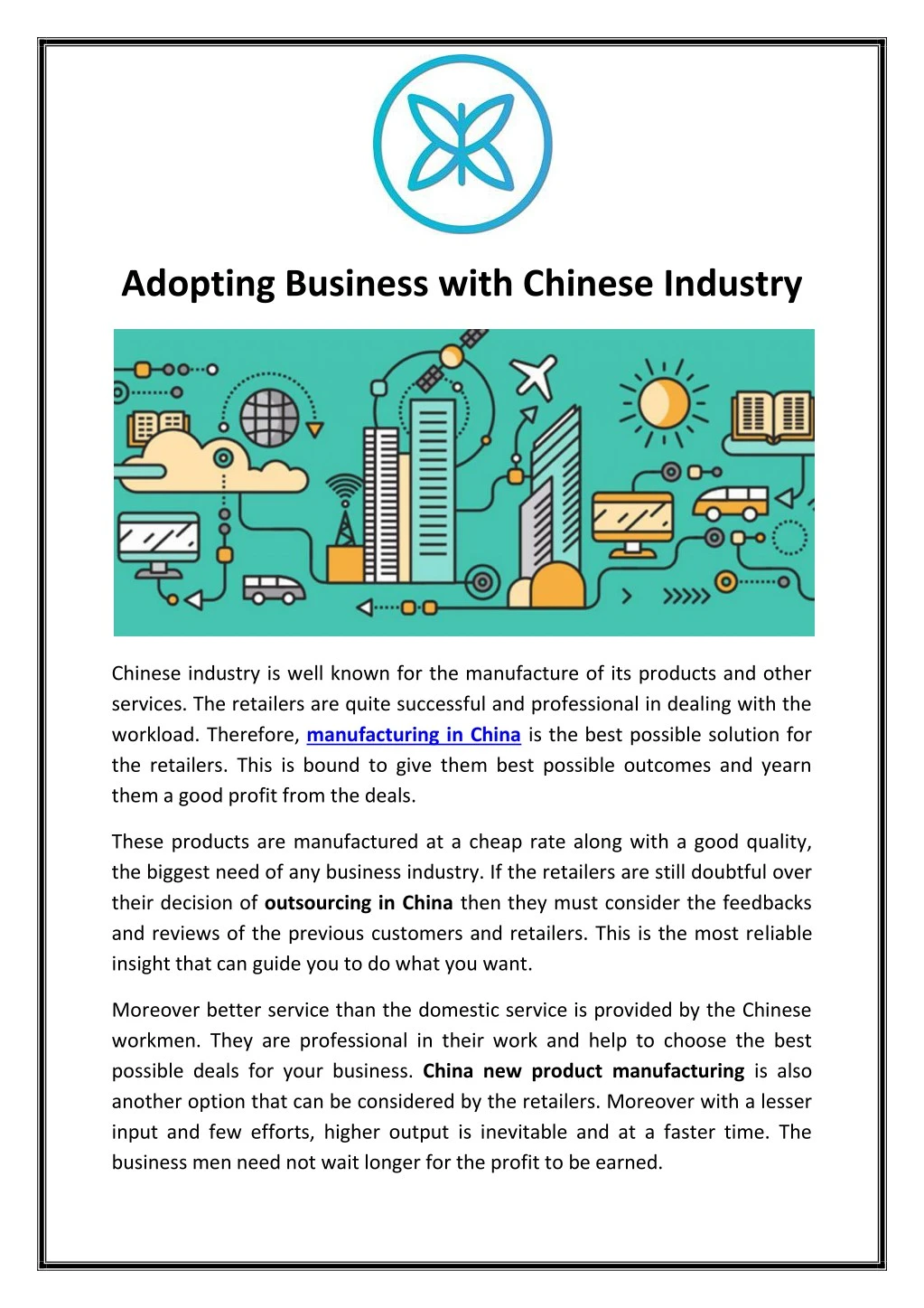 adopting business with chinese industry