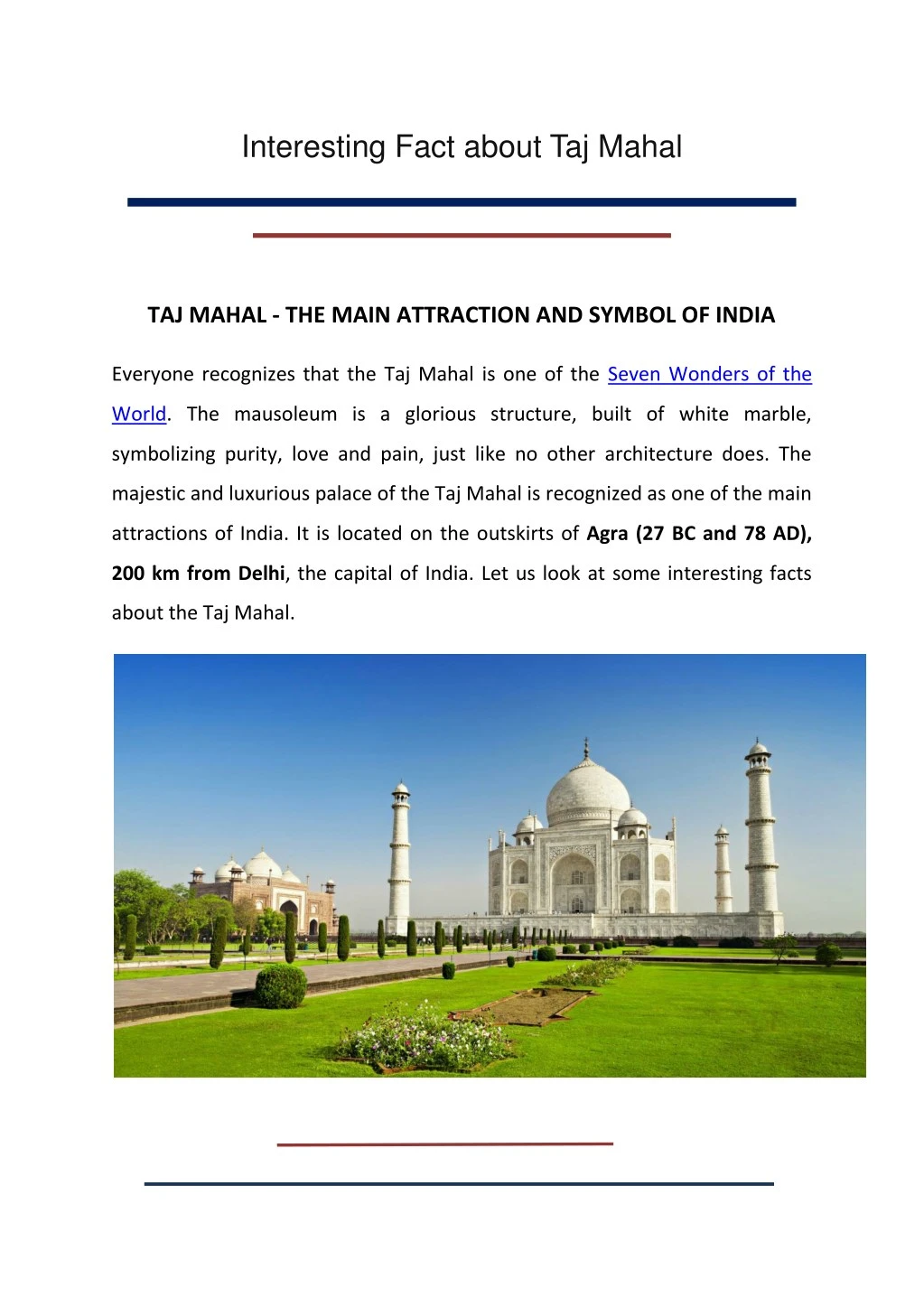 interesting fact about taj mahal