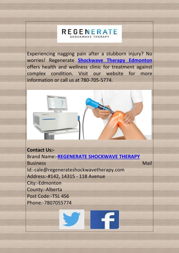 Shockwave Therapy Treatment in Edmonton