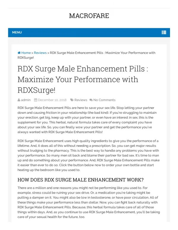Does RDX Surge Formula Really Work?