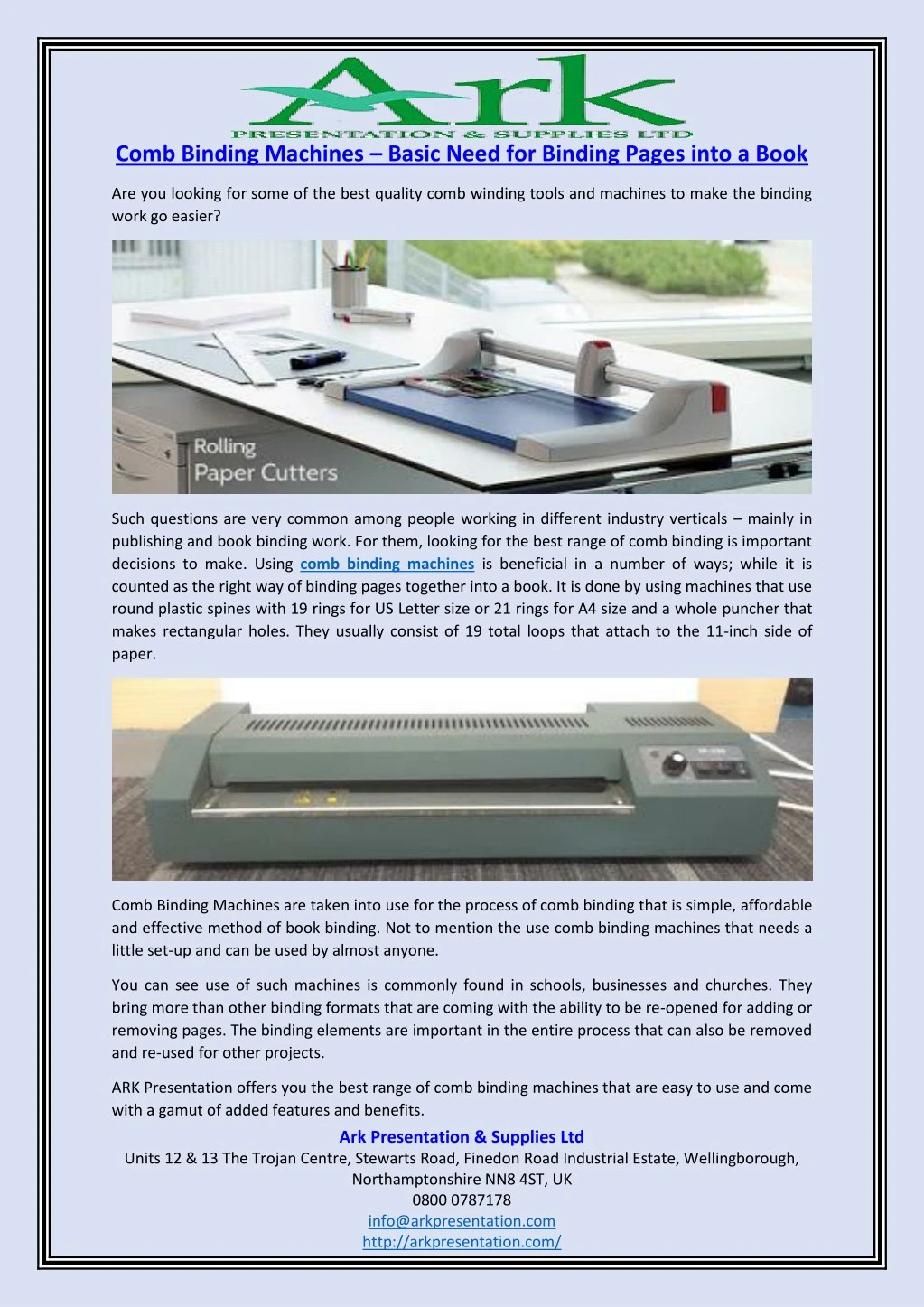 comb binding machines basic need for binding