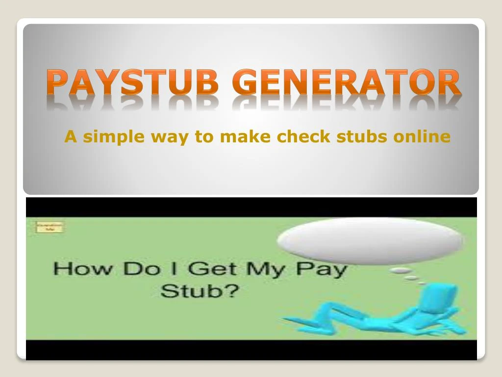 a simple way to make check stubs online