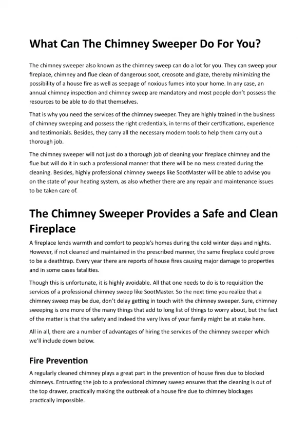 Why you Need To Hire a Chimney Sweeper