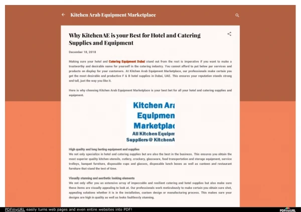 Why KitchenAE is your Best for Hotel and Catering Supplies and Equipment