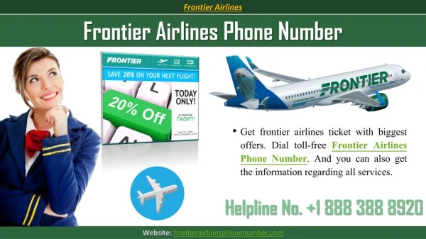 To Call Frontier Airlines Phone Number for Flight Booking | Dial @ 1 888 388 8920