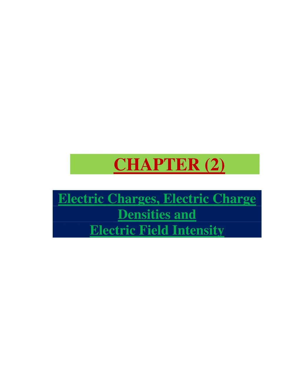 chapter 2 electric charges electric charge