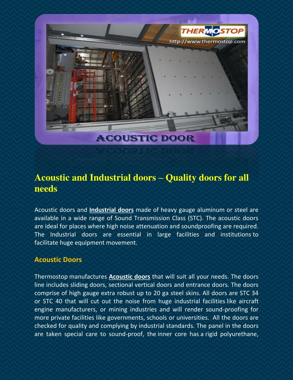 acoustic and industrial doors quality doors