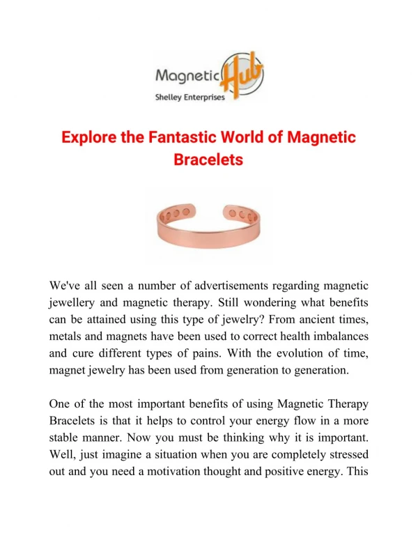 Explore the Fantastic World of Magnetic Bracelets
