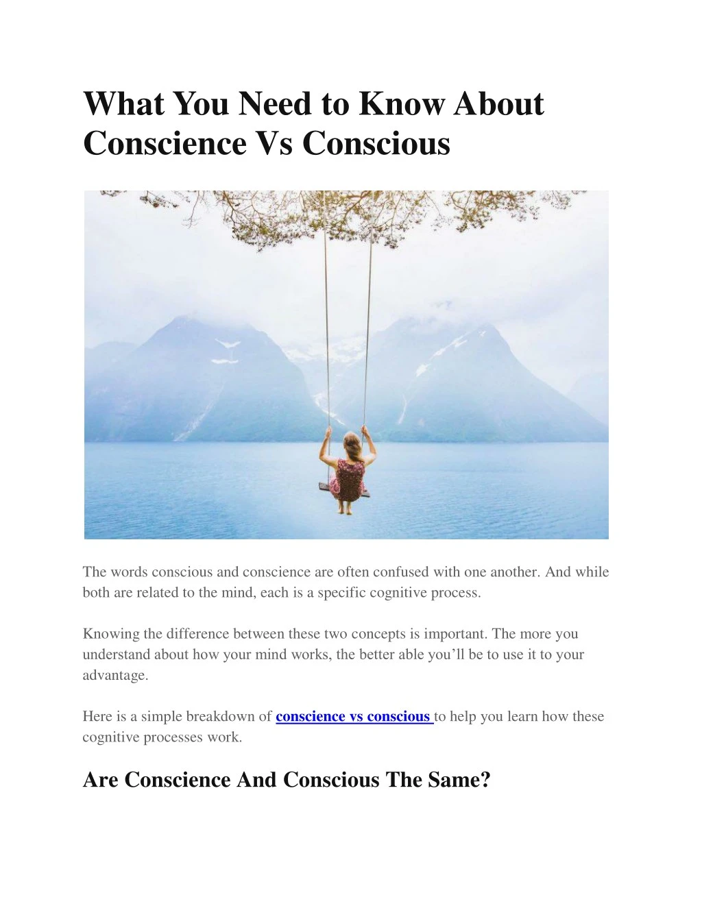 what you need to know about conscience