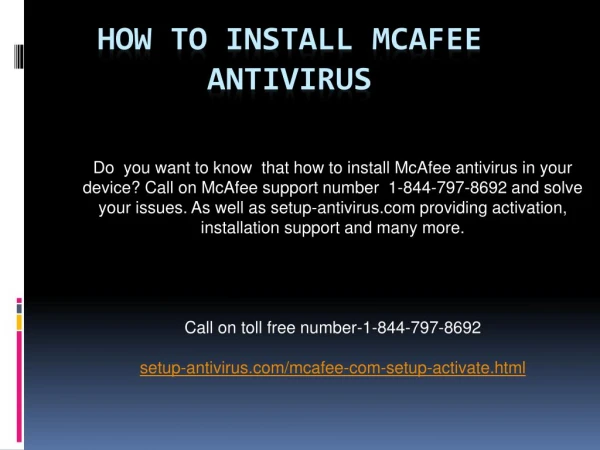 McAfee Activation Support | 1-844-797-8692