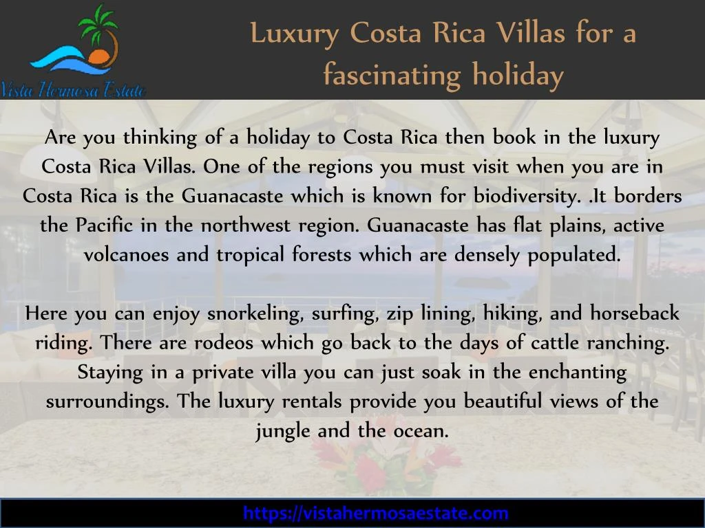 luxury costa rica villas for a fascinating holiday