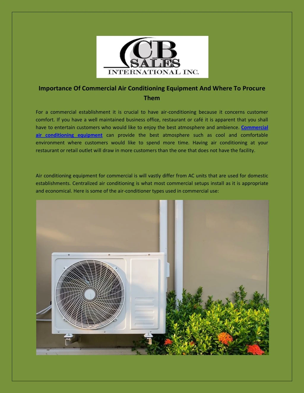 importance of commercial air conditioning