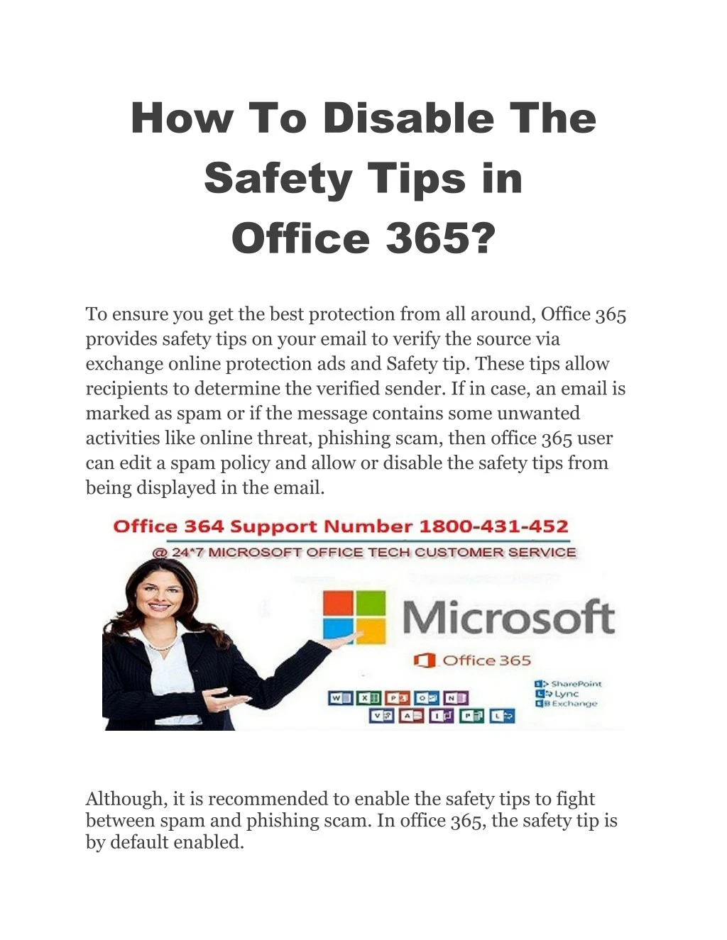 how to disable the safety tips in office 365