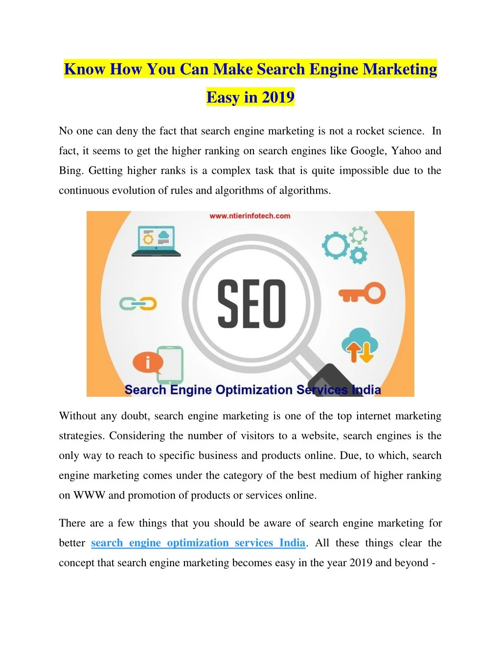 know how you can make search engine marketing