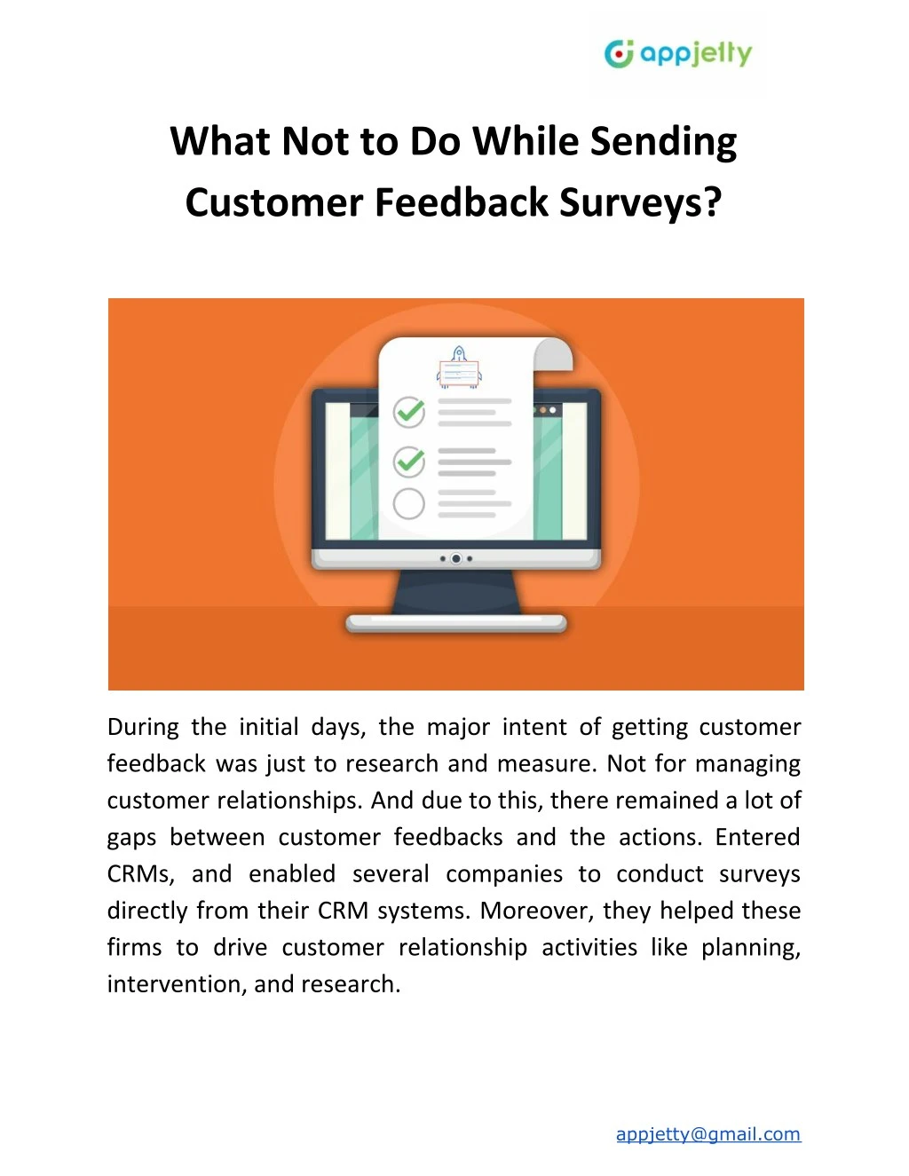 what not to do while sending customer feedback
