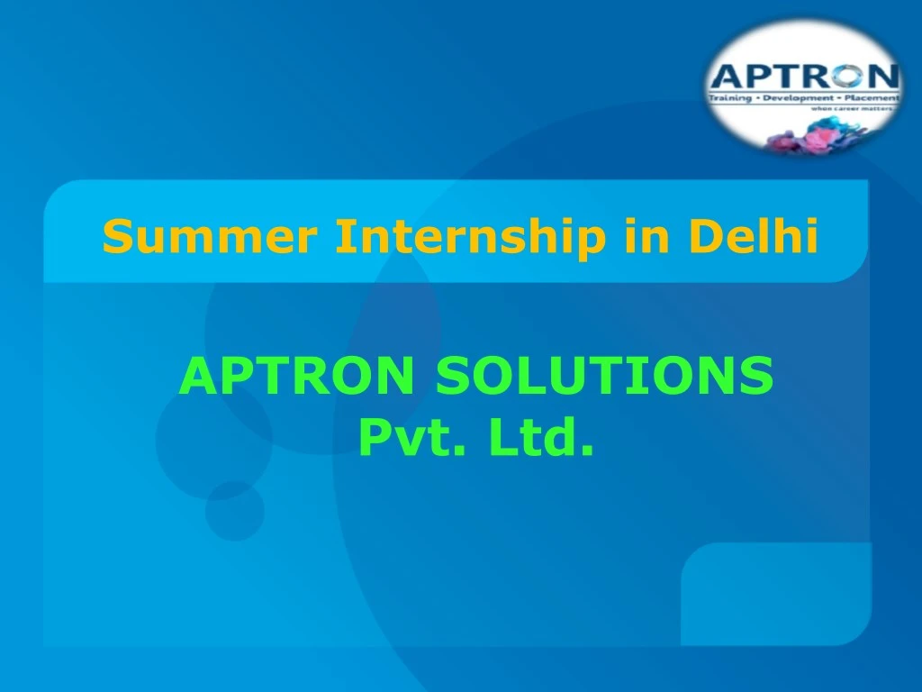 summer internship in delhi