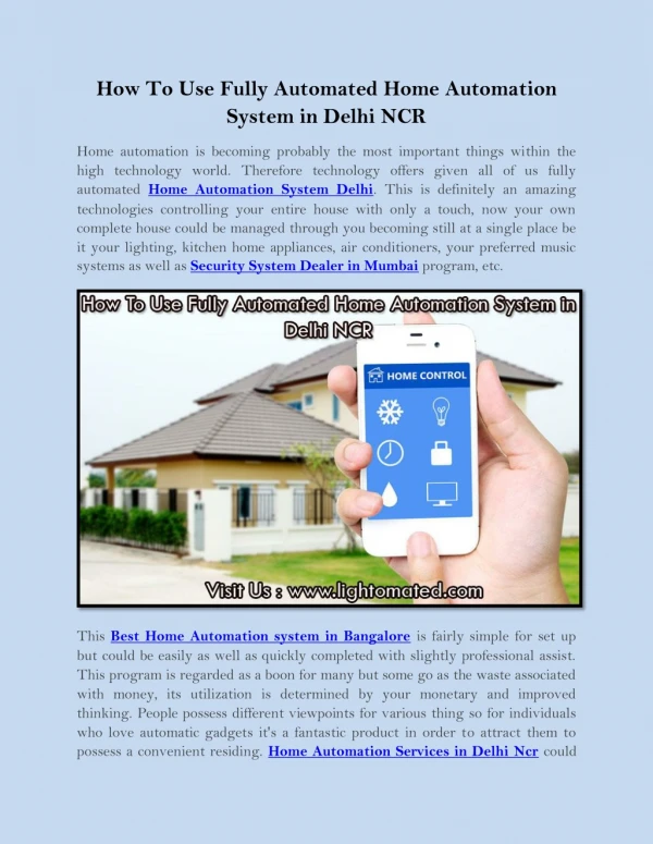 How To Use Fully Automated Home Automation System in Delhi NCR