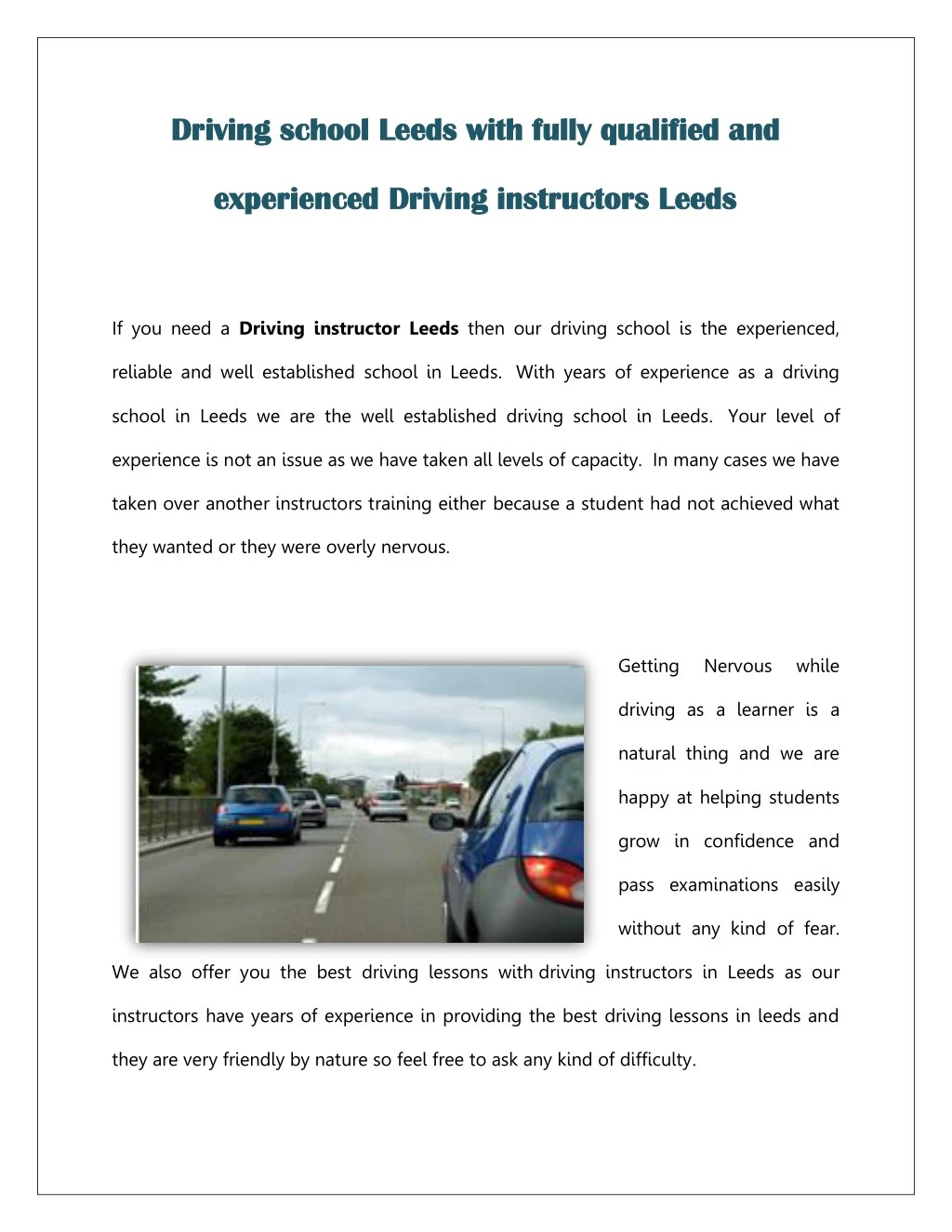 driving school leeds with fully qualified