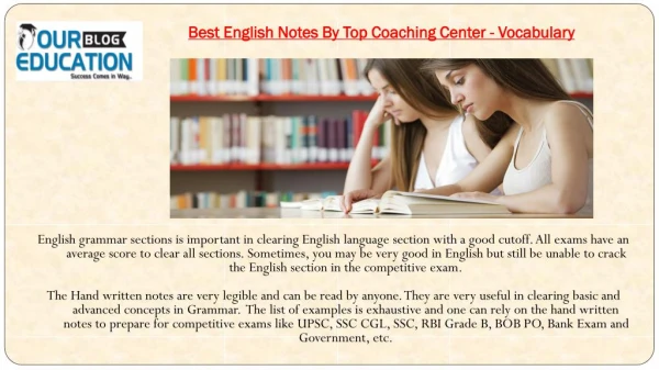 Best English Notes By Top UPSC Coaching Center - Vocabulary