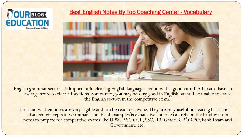 best english notes by top coaching center vocabulary