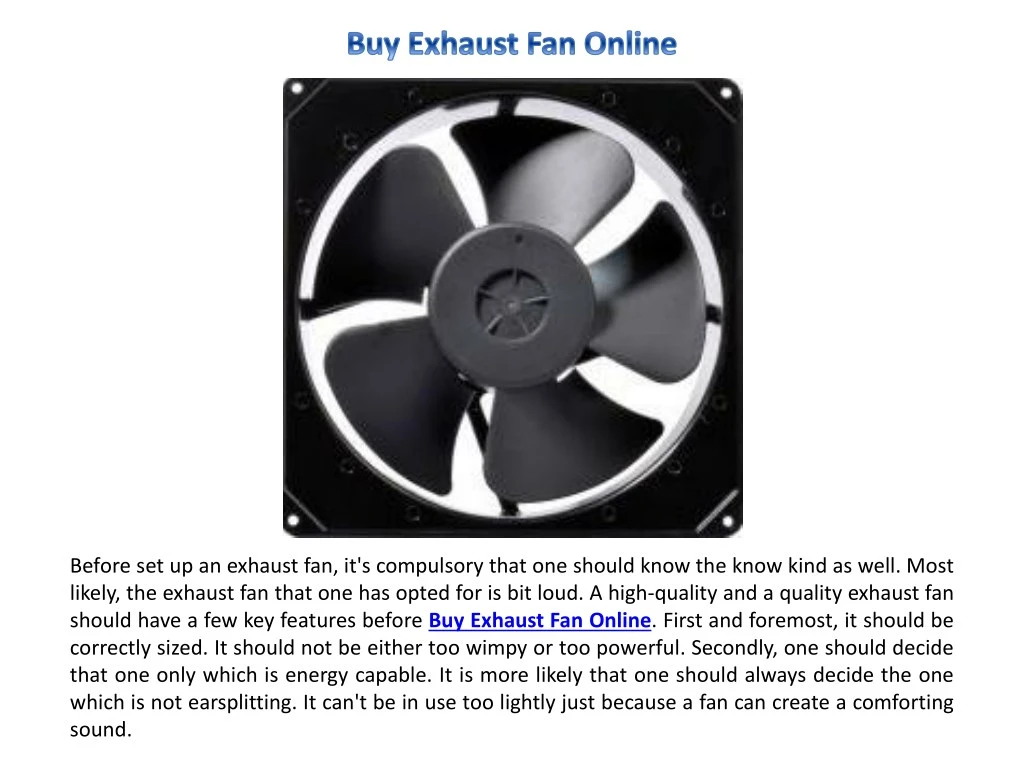 before set up an exhaust fan it s compulsory that