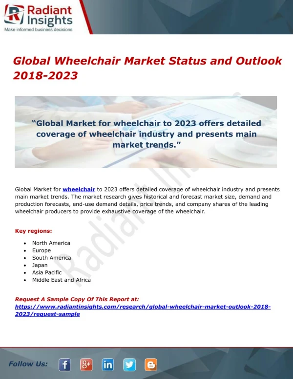 Global Wheelchair Market Status and Outlook 2018-2023