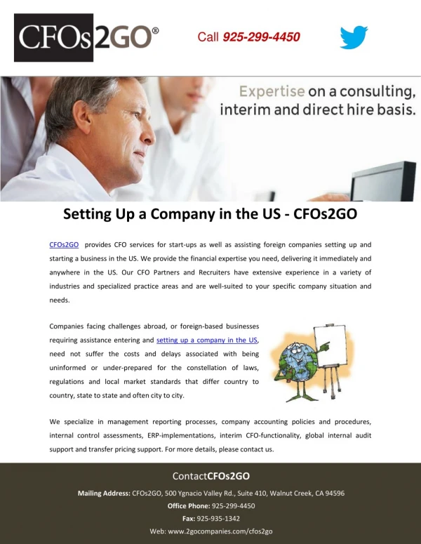 Setting Up a Company in the US - CFOs2GO