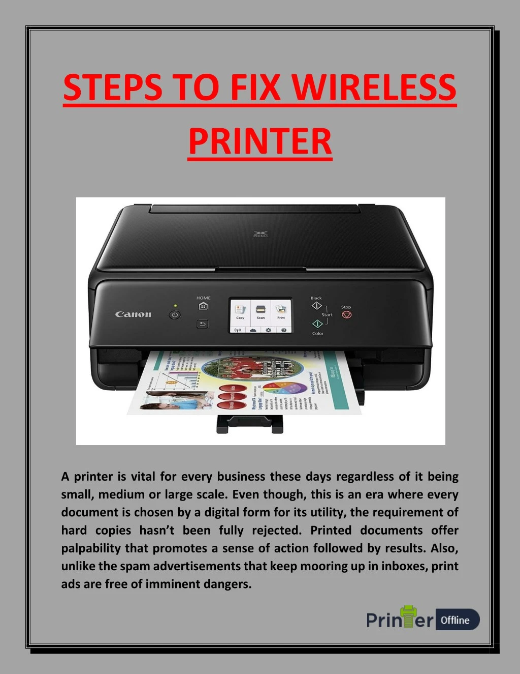 steps to fix wireless printer