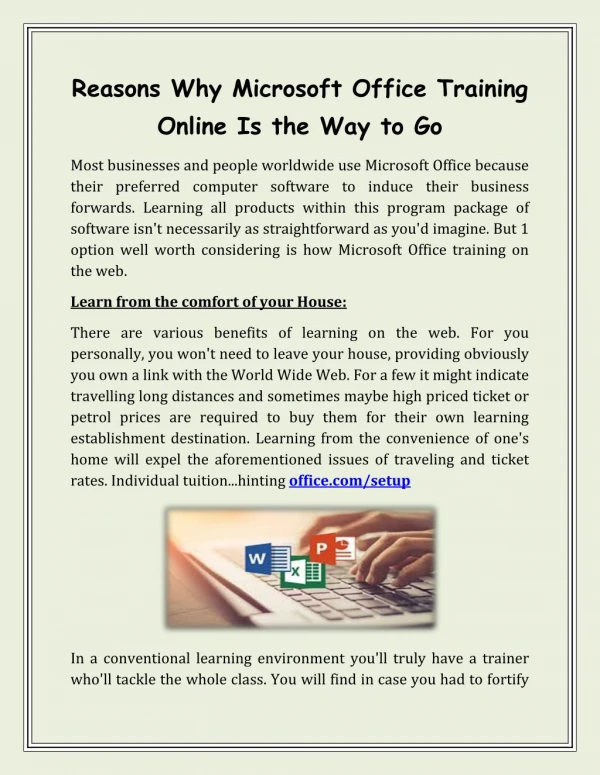 Reasons Why Microsoft Office Training Online Is the Way to Go