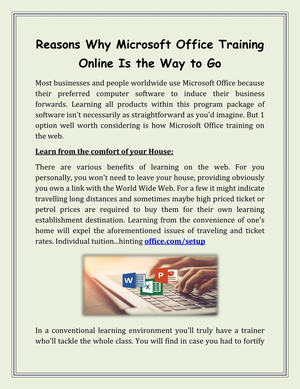 reasons why microsoft office training online