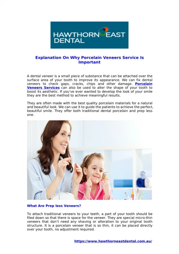Explanation On Why Porcelain Veneers Service Is Important